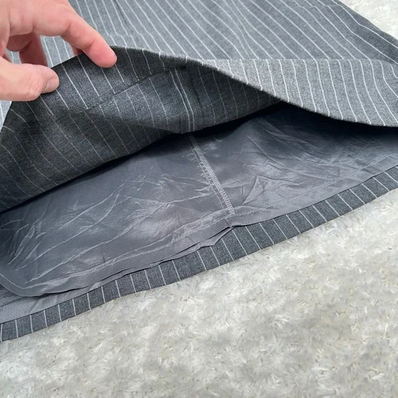 Michael Kors Women's 16 Gray Striped Pencil Skirt Office Wool Blend Academia - Picture 12 of 13